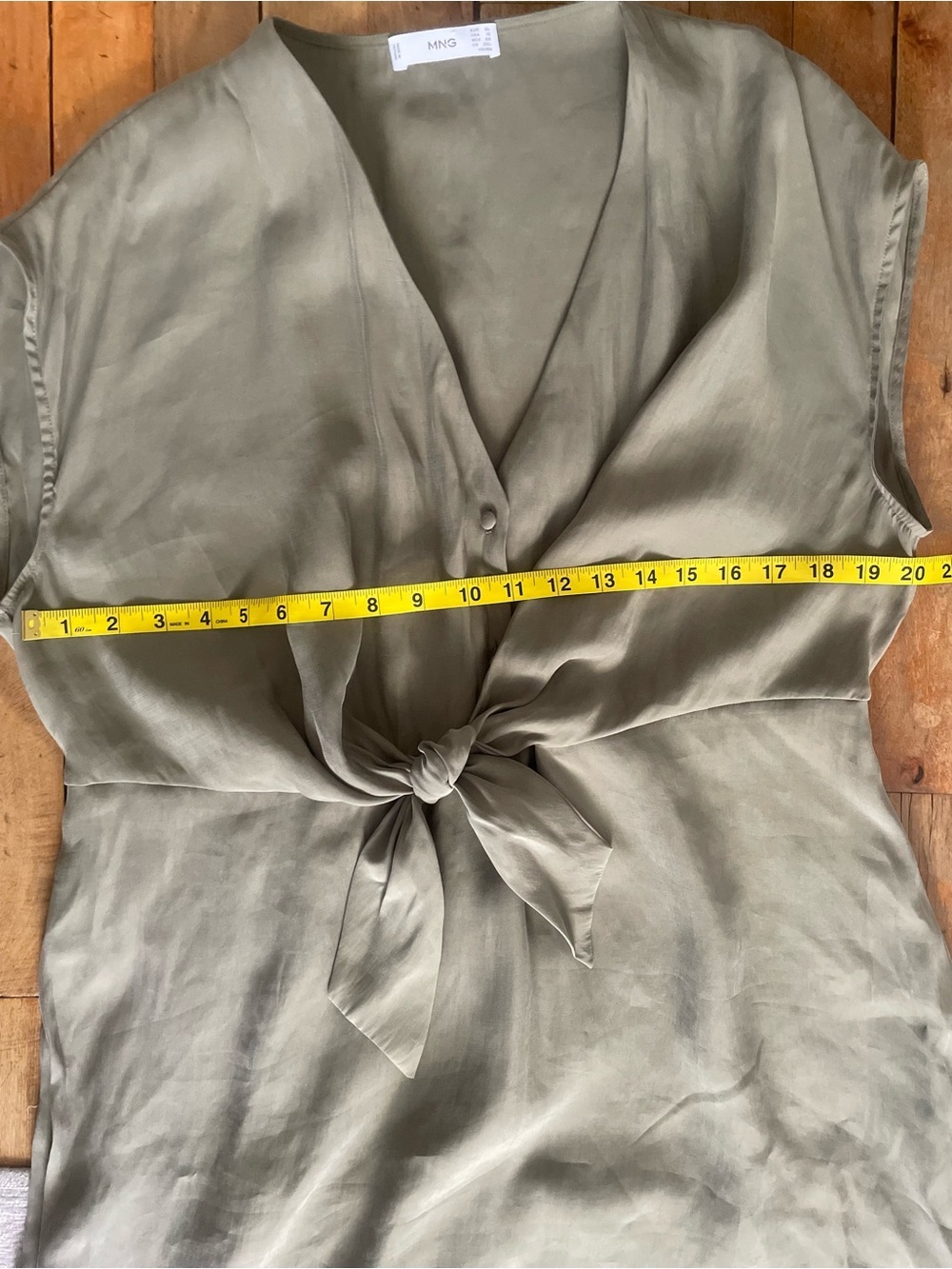 Mango Marte modal-blend khaki midi dress-Size 10 - Picture 6 of 9